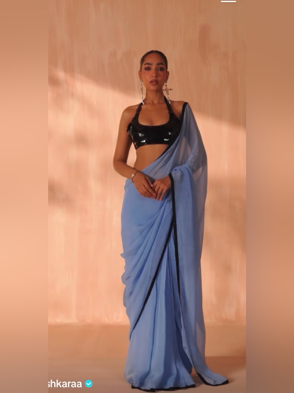 Lashkaraa just Jully collection blue Saree sari size small